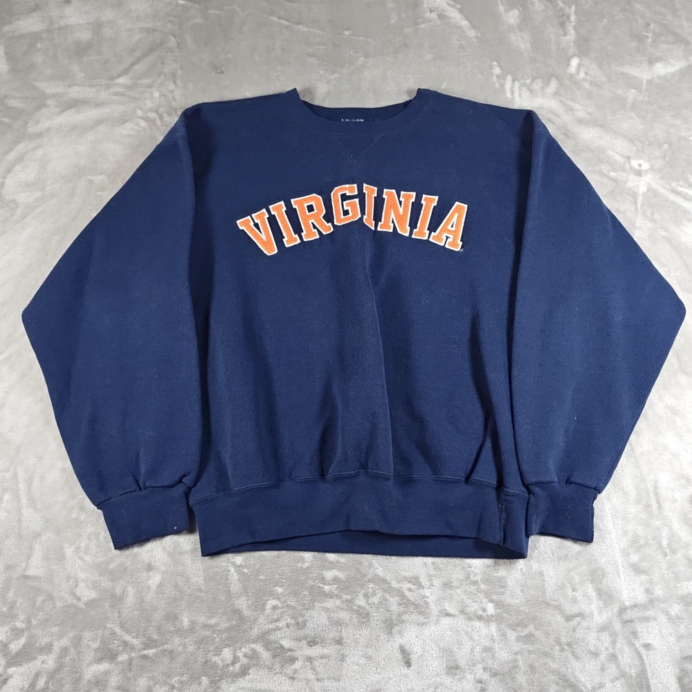 vintage Virginia Cavaliers Sweatshirt Mens Large Blue Pullover Spellout NCAA
